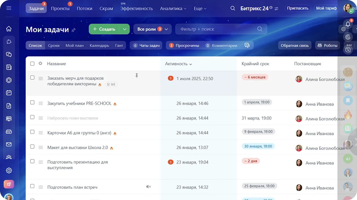 Ведение задач